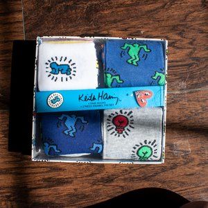 Keith Haring Socks with Pins